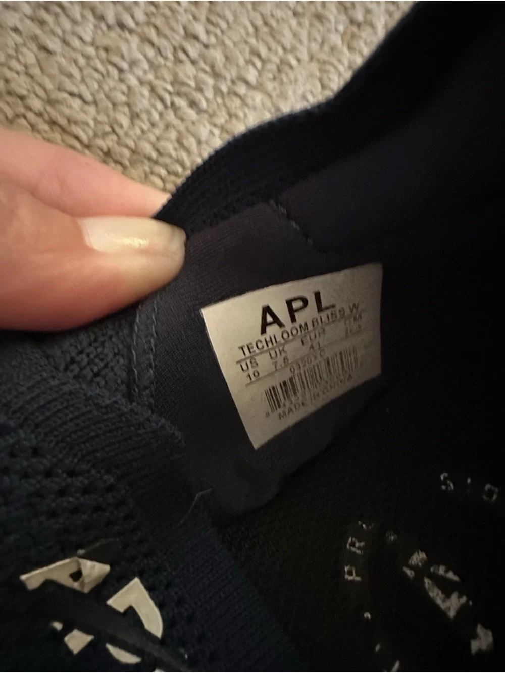 APL Men's Slip-On Knit Sneakers in Navy with White Sole
